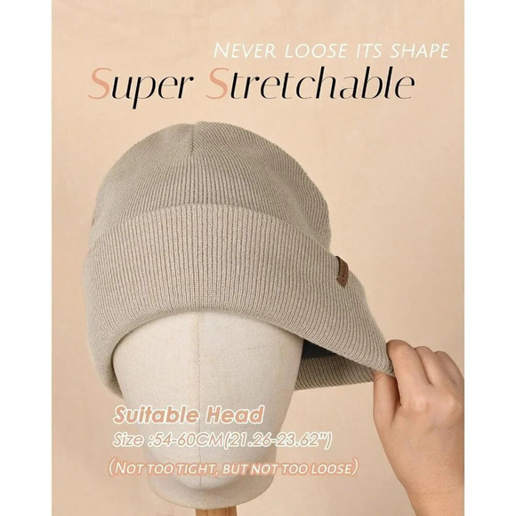 Furtalk Unisex Knit  Beanie Acrylic Winter Soft Warm Toque Hat Pull-On Closure - Picture 5 of 7